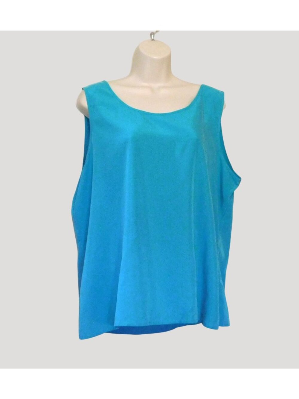 Chicos 3 Tank Top Womens XL 16 Turquoise Blue Sleeveless Sleek Lightweight